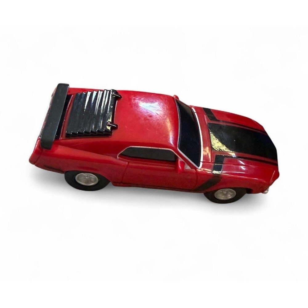 Vintage Wild Drive Ford Mustang Boss 302 Slot Car Red Black Stripes